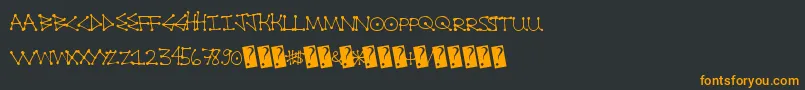 フォントDotline – 黒い背景にオレンジの文字