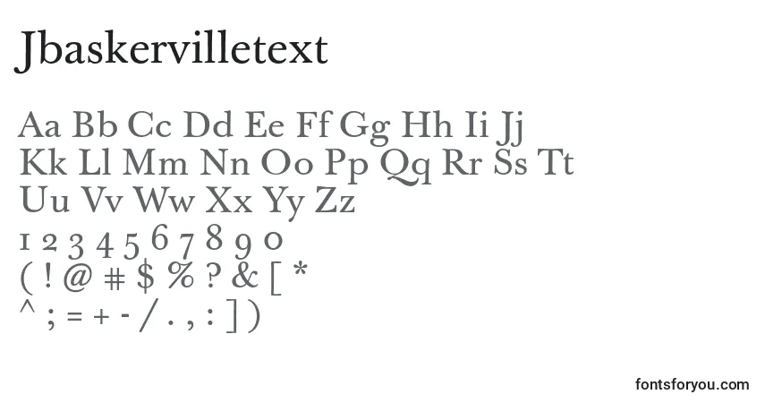 Jbaskervilletext-fontti – aakkoset, numerot, erikoismerkit