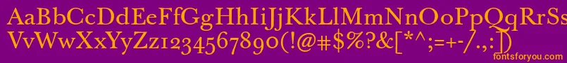 Jbaskervilletext Font – Orange Fonts on Purple Background