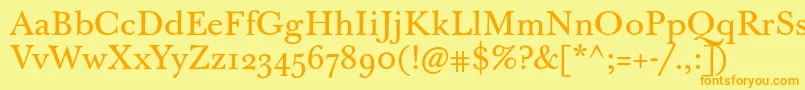 Jbaskervilletext Font – Orange Fonts on Yellow Background
