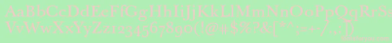 Шрифт Jbaskervilletext – розовые шрифты на зелёном фоне
