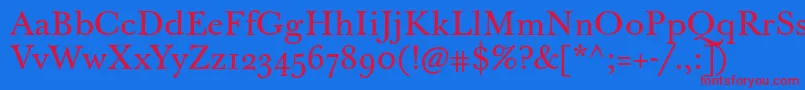 Jbaskervilletext-fontti – punaiset fontit sinisellä taustalla
