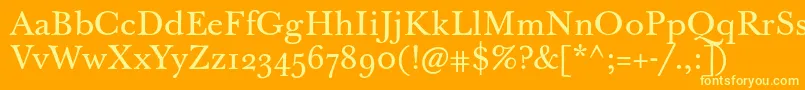 Jbaskervilletext Font – Yellow Fonts on Orange Background