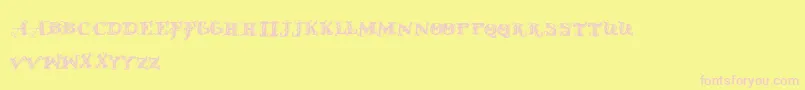 Doldmodern Font – Pink Fonts on Yellow Background