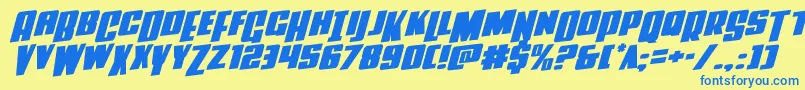 Powerlordrotal Font – Blue Fonts on Yellow Background