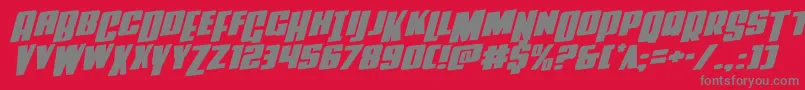 Powerlordrotal Font – Gray Fonts on Red Background