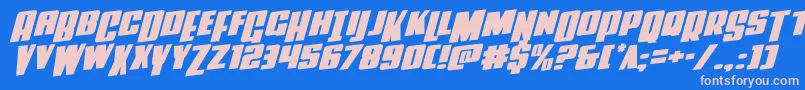 Powerlordrotal Font – Pink Fonts on Blue Background