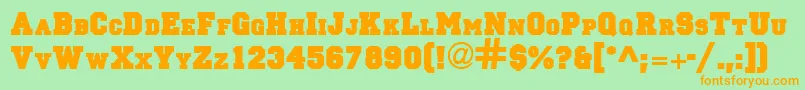 PrincipalsolidRegular Font – Orange Fonts on Green Background
