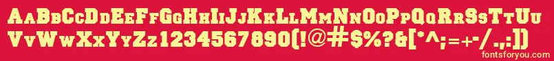 PrincipalsolidRegular Font – Yellow Fonts on Red Background