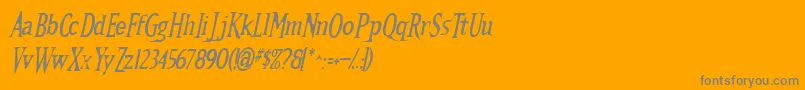 Kallamaritalic-Schriftart – Graue Schriften auf orangefarbenem Hintergrund