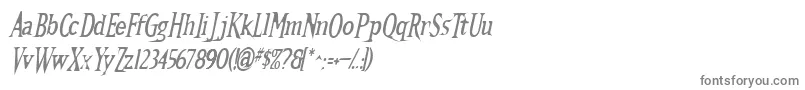 Kallamaritalic-fontti – harmaat kirjasimet valkoisella taustalla