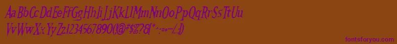 Kallamaritalic Font – Purple Fonts on Brown Background