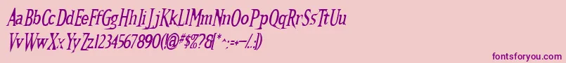 Kallamaritalic Font – Purple Fonts on Pink Background