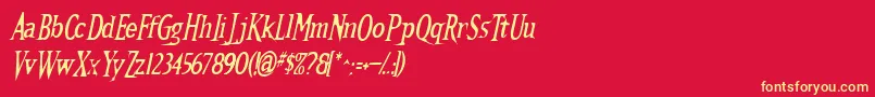 Kallamaritalic Font – Yellow Fonts on Red Background