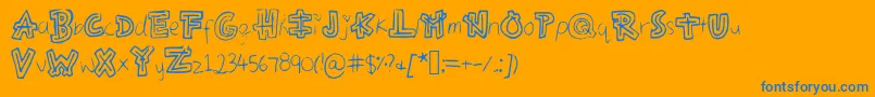 Aztecways Font – Blue Fonts on Orange Background