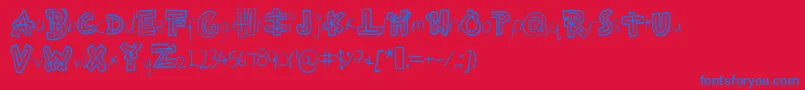 Aztecways Font – Blue Fonts on Red Background