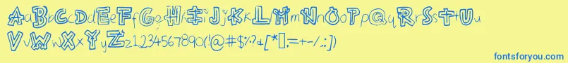 Aztecways Font – Blue Fonts on Yellow Background