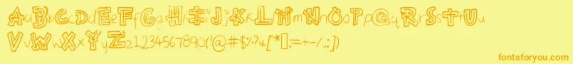 Aztecways Font – Orange Fonts on Yellow Background