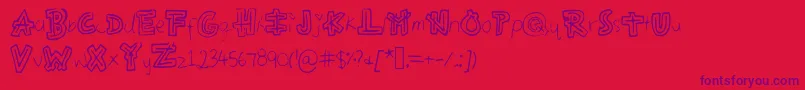 Aztecways Font – Purple Fonts on Red Background