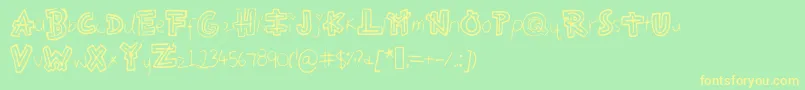 Aztecways Font – Yellow Fonts on Green Background
