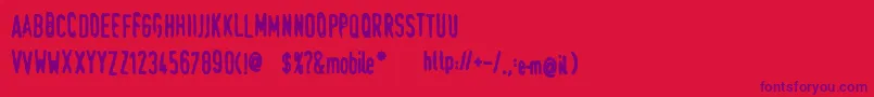 SwedeTrauma Font – Purple Fonts on Red Background