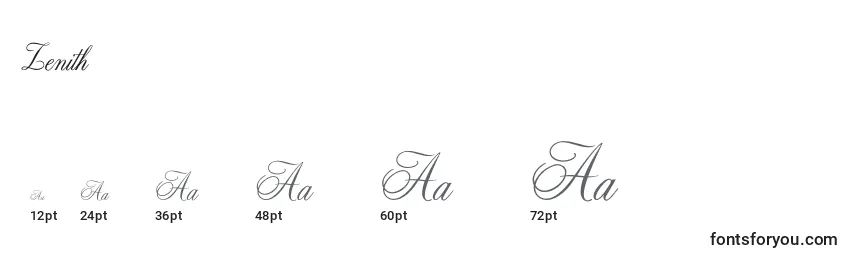 Zenith Font Sizes