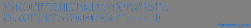 フォントK26lavendulagray – 灰色の背景に青い文字