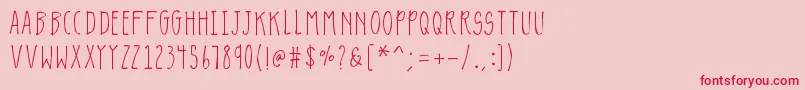 K26lavendulagray-Schriftart – Rote Schriften auf rosa Hintergrund
