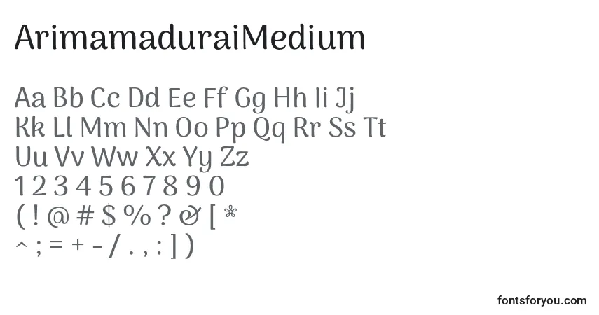 A fonte ArimamaduraiMedium – alfabeto, números, caracteres especiais