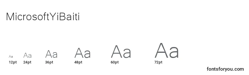 MicrosoftYiBaiti Font Sizes