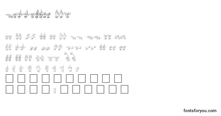 Schriftart Gallaudet ffy – Alphabet, Zahlen, spezielle Symbole