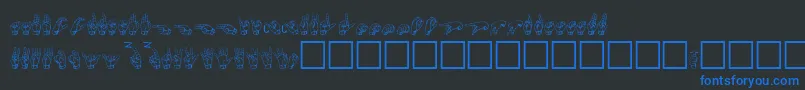 Gallaudet ffy Font – Blue Fonts on Black Background