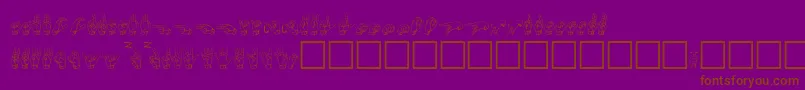 Gallaudet ffy-Schriftart – Braune Schriften auf violettem Hintergrund
