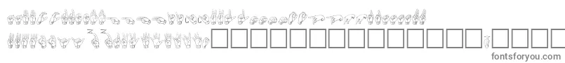 Gallaudet ffy-fontti – harmaat kirjasimet valkoisella taustalla
