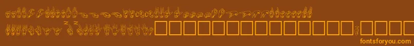 Gallaudet ffy Font – Orange Fonts on Brown Background