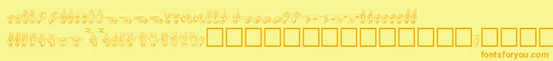 Gallaudet ffy Font – Orange Fonts on Yellow Background