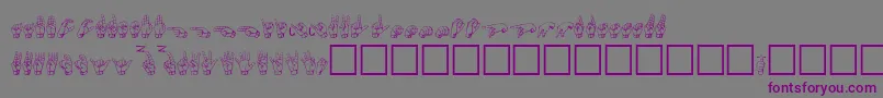 Gallaudet ffy-Schriftart – Violette Schriften auf grauem Hintergrund