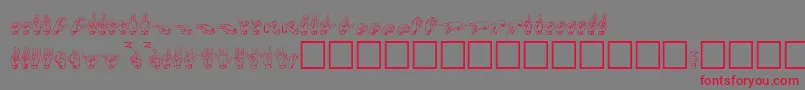 フォントGallaudet ffy – 赤い文字の灰色の背景