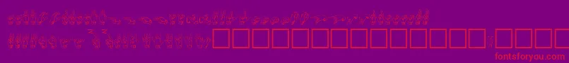 Gallaudet ffy Font – Red Fonts on Purple Background