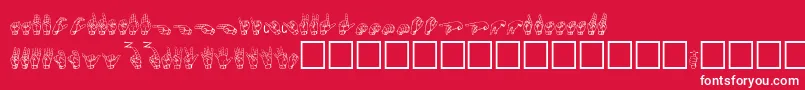 フォントGallaudet ffy – 赤い背景に白い文字