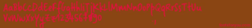 Landslidesample Font – Red Fonts on Brown Background