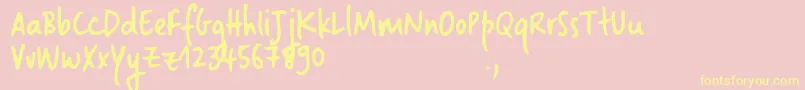 Landslidesample Font – Yellow Fonts on Pink Background