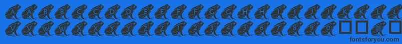 fuente PfFrog2 – Fuentes Negras Sobre Fondo Azul