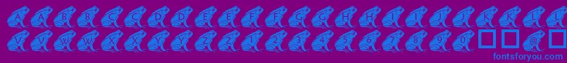 PfFrog2-Schriftart – Blaue Schriften auf violettem Hintergrund