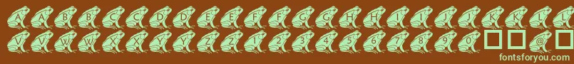 PfFrog2-fontti – vihreät fontit ruskealla taustalla