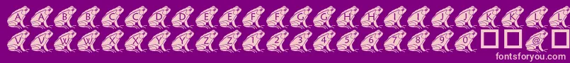 Fonte PfFrog2 – fontes rosa em um fundo violeta