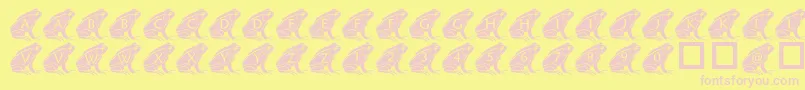 フォントPfFrog2 – ピンクのフォント、黄色の背景