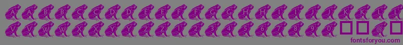 フォントPfFrog2 – 紫色のフォント、灰色の背景