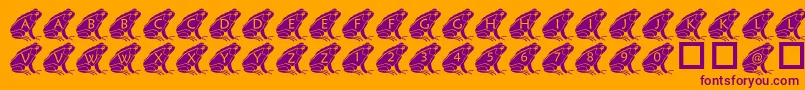 フォントPfFrog2 – オレンジの背景に紫のフォント