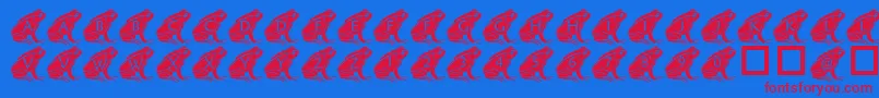 PfFrog2 Font – Red Fonts on Blue Background